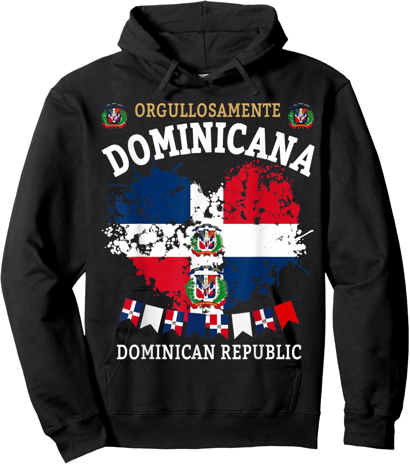 Republica Dominicana & Hispanic Dominican Flag Hoodie - Hoodie | Black