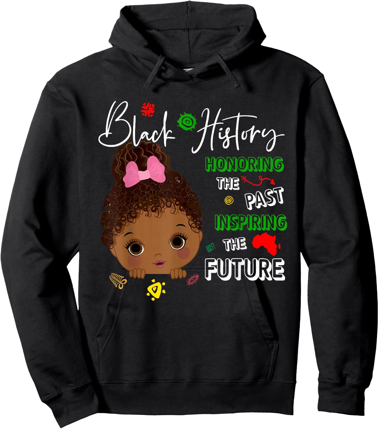 Honoring Past Black History African American Kids Girl Hoodie - Hoodie | Black