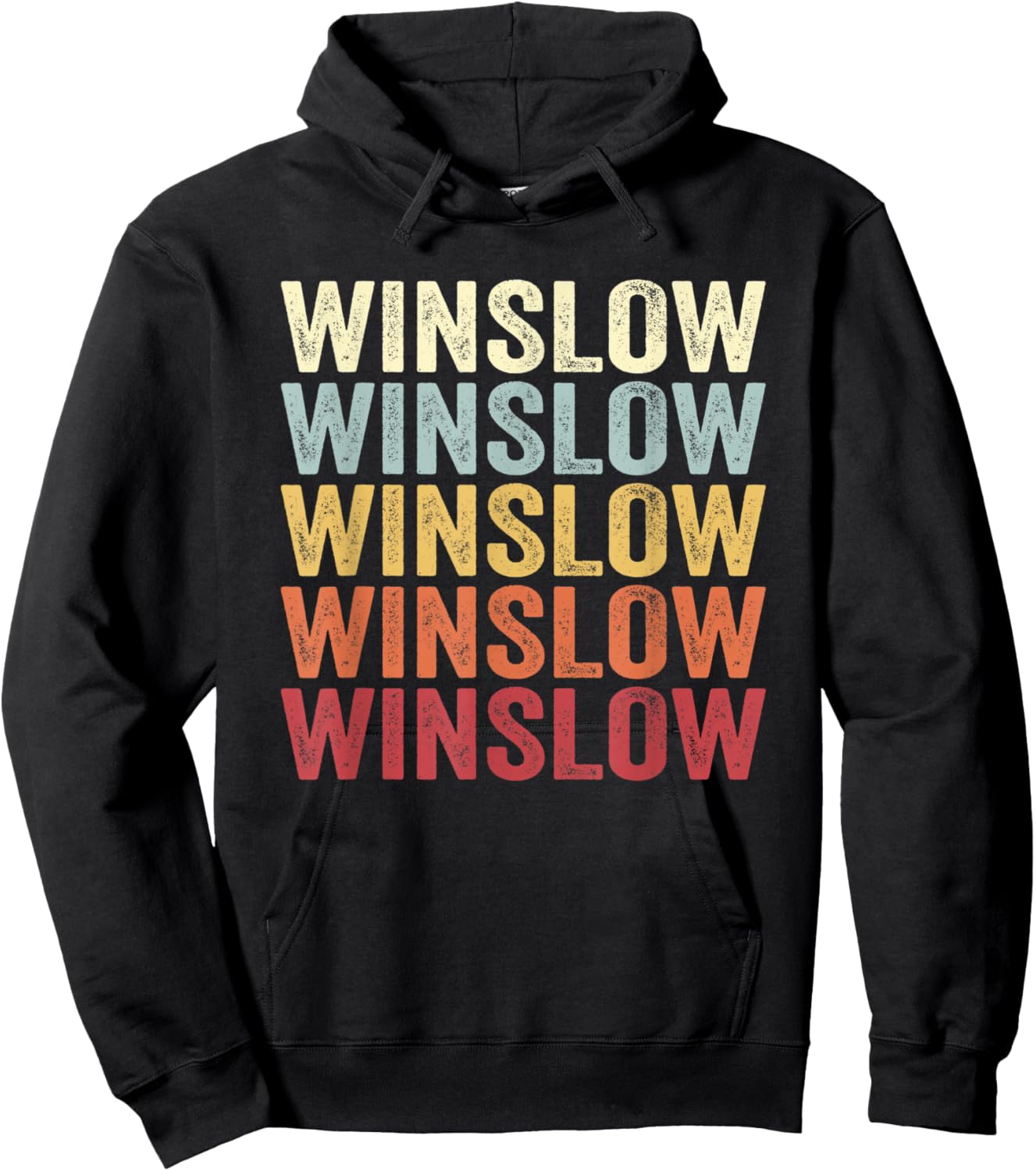 Winslow Arizona Winslow AZ Retro Vintage Text Hoodie - Hoodie | Black