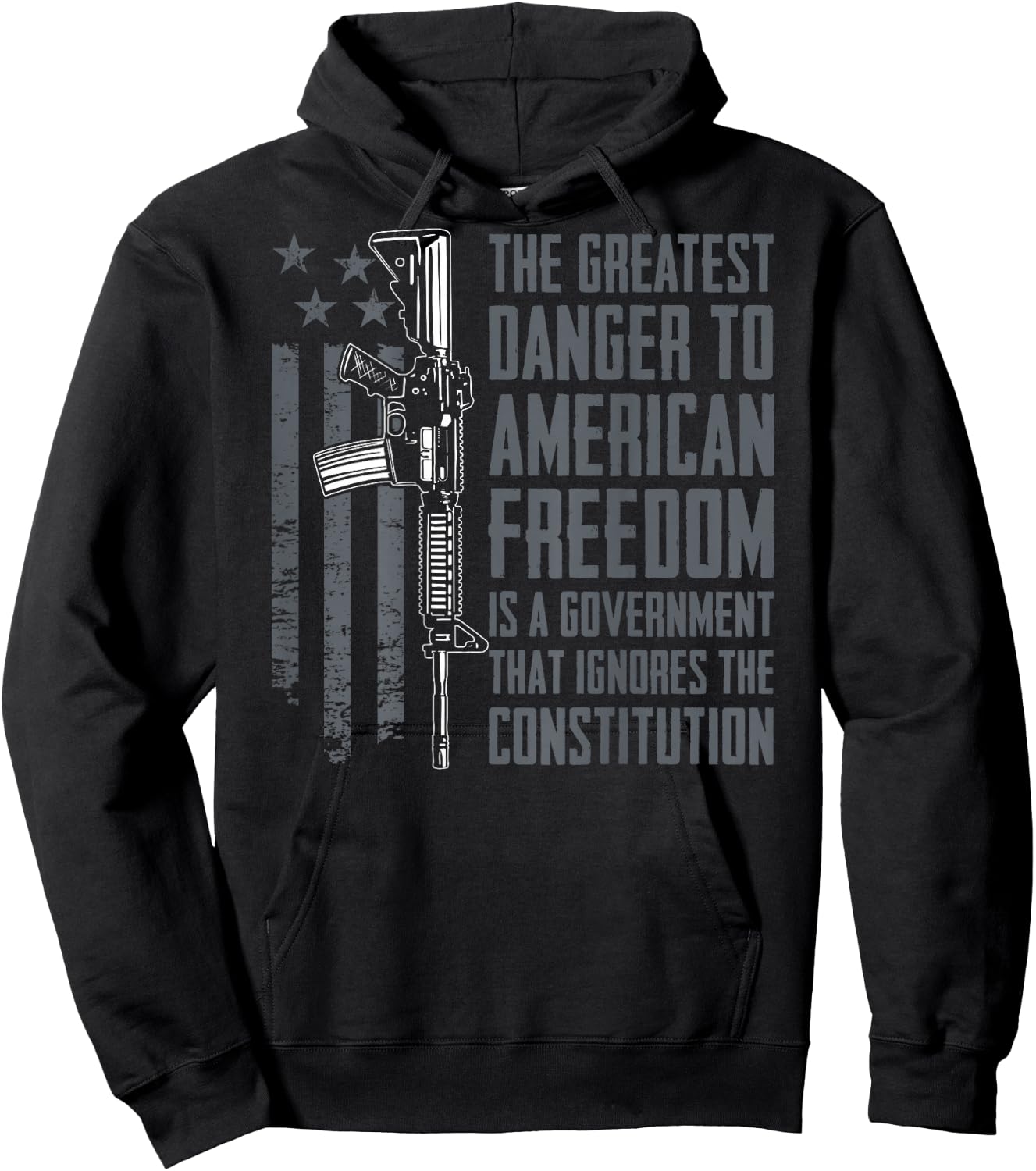Danger to American Freedom - Pro Gun 2nd Amendment (ON Back) Hoodie - Hoodie | Black