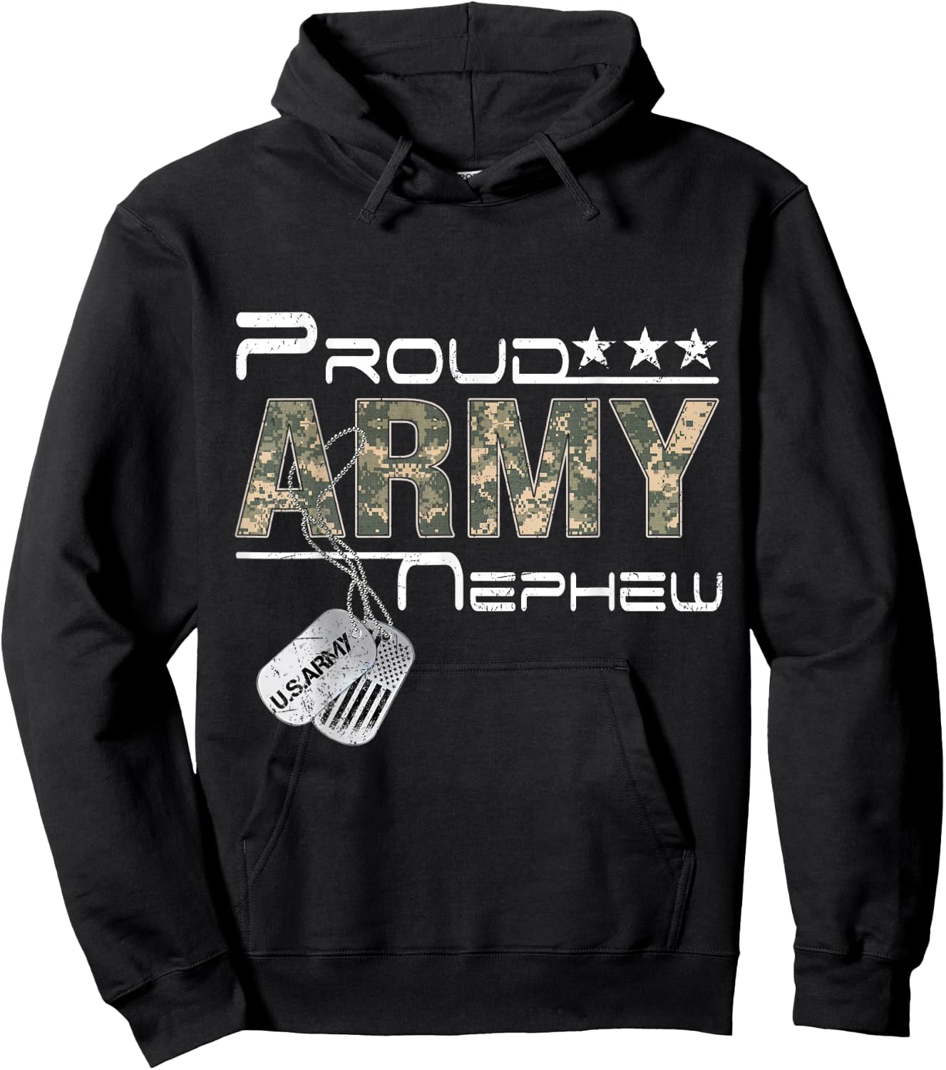 Proud Army Nephew Army Graduation Nephew US Army Nephew Gift Hoodie - Hoodie | Black