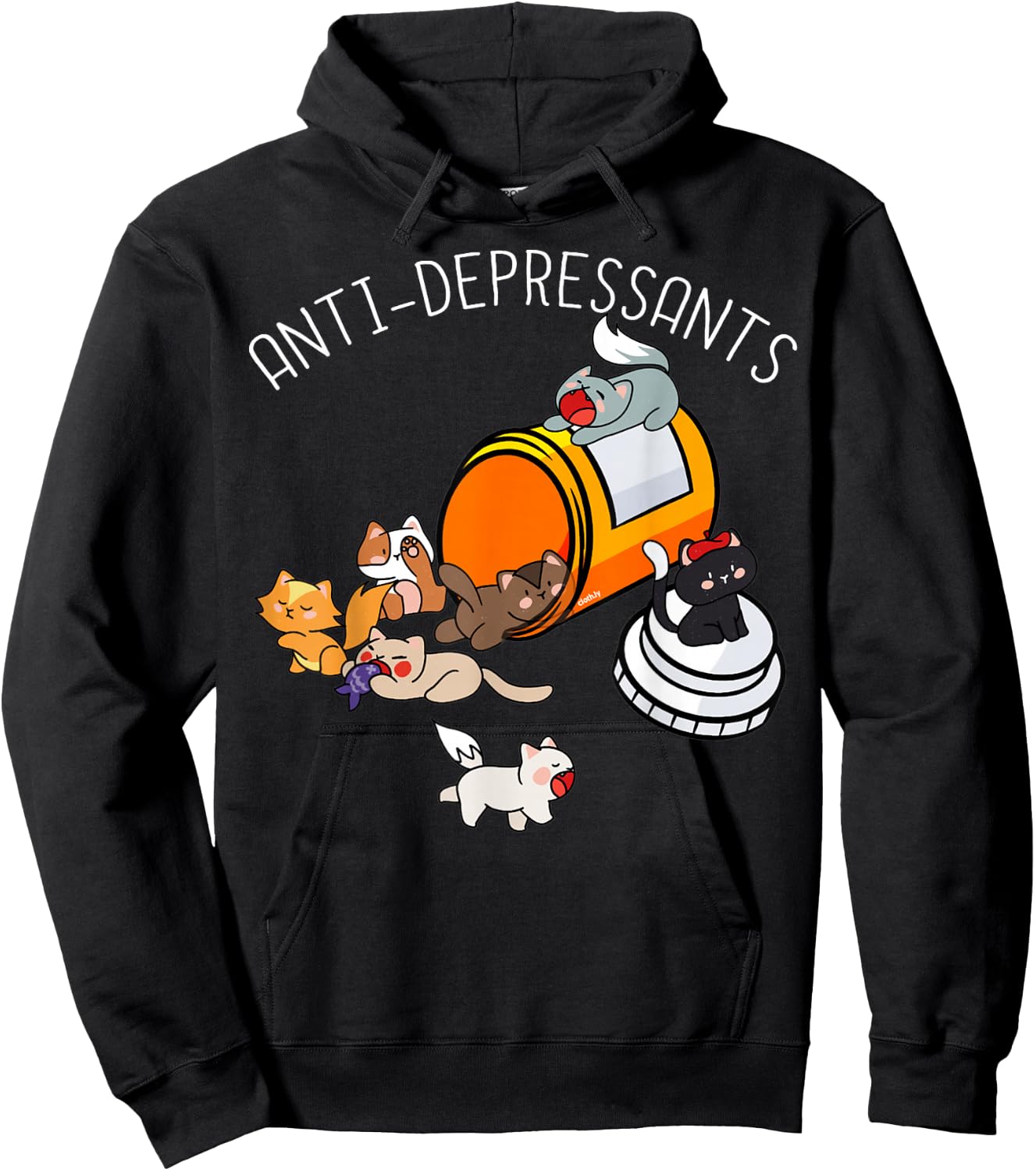 Medicine For Happiness Kittens Antidepressants Cats Costume Hoodie - Hoodie | Black