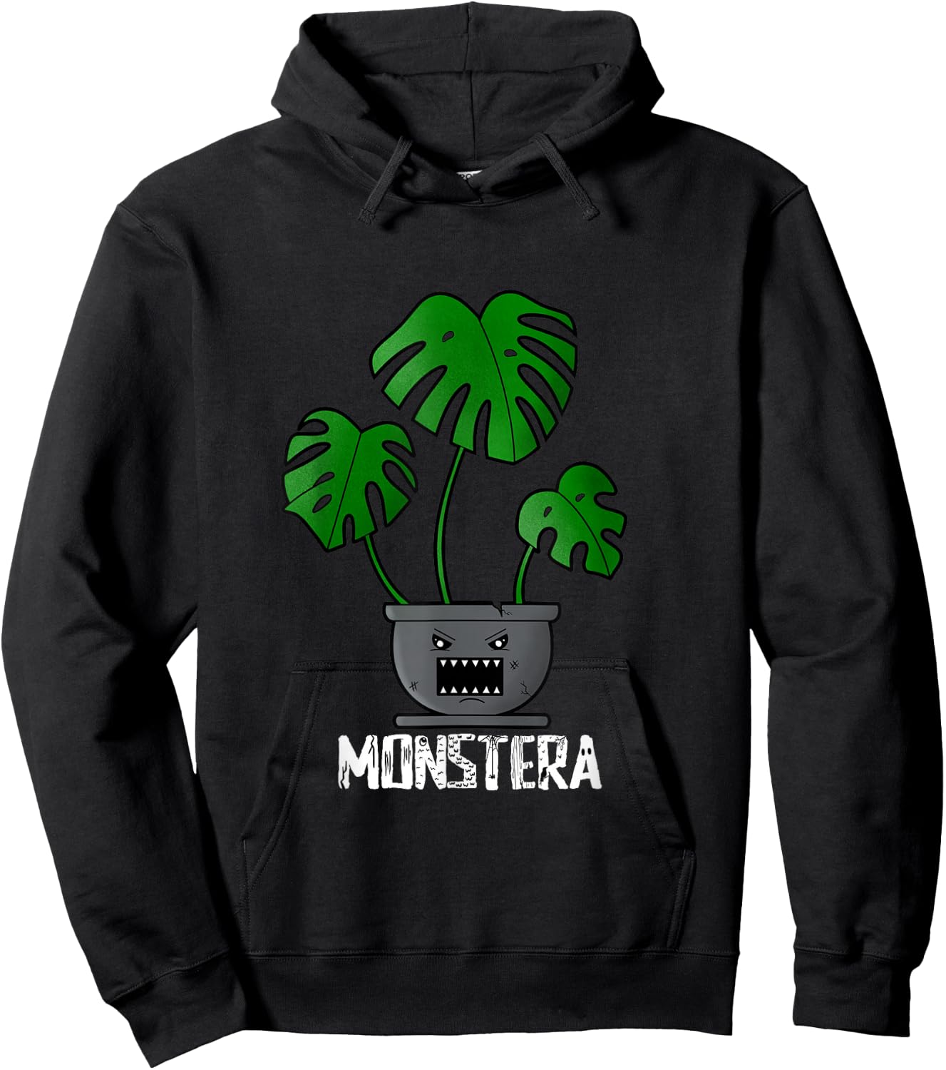 Monstera Deliciosa Plant Lover Funny Monster Dad Joke Hoodie - Hoodie | Black