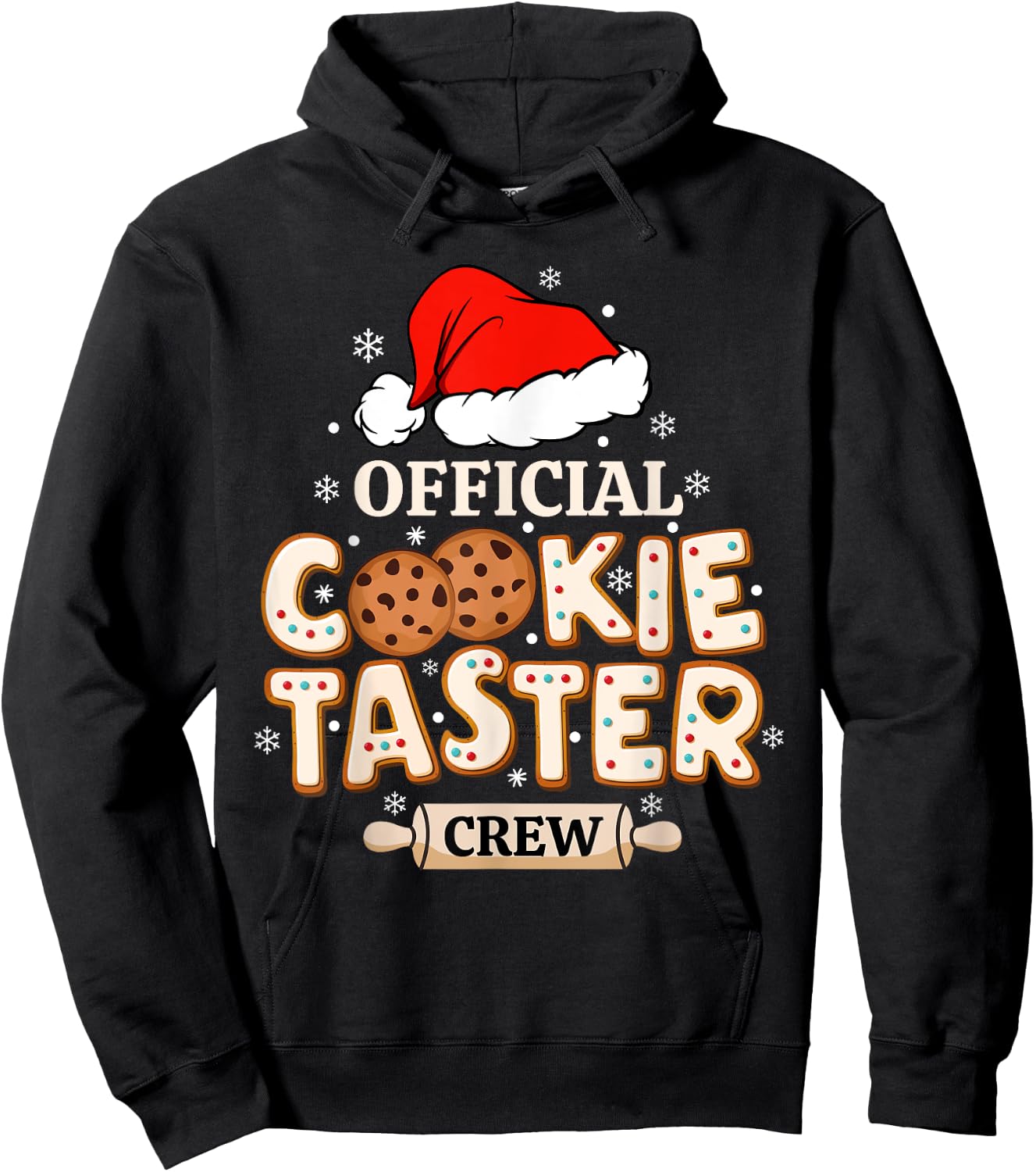Official Cookie Taster Crew, Funny Christmas Baking Team Hoodie - Hoodie | Black