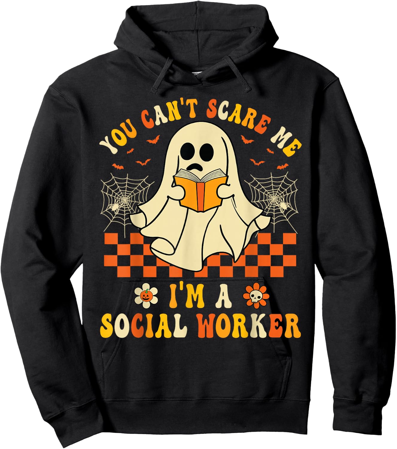 You Can't Scare Me I'm a School Social Worker Halloween Hoodie - Hoodie | Black