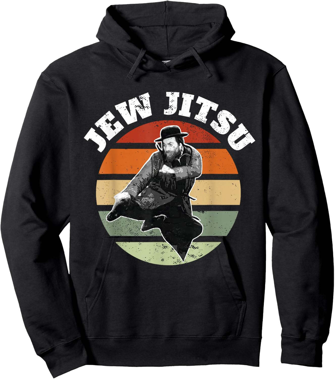 Jew Jitsu Funny Jewish Rabbi Martial Arts BJJ Jiu Jitsu Hoodie - Hoodie | Black