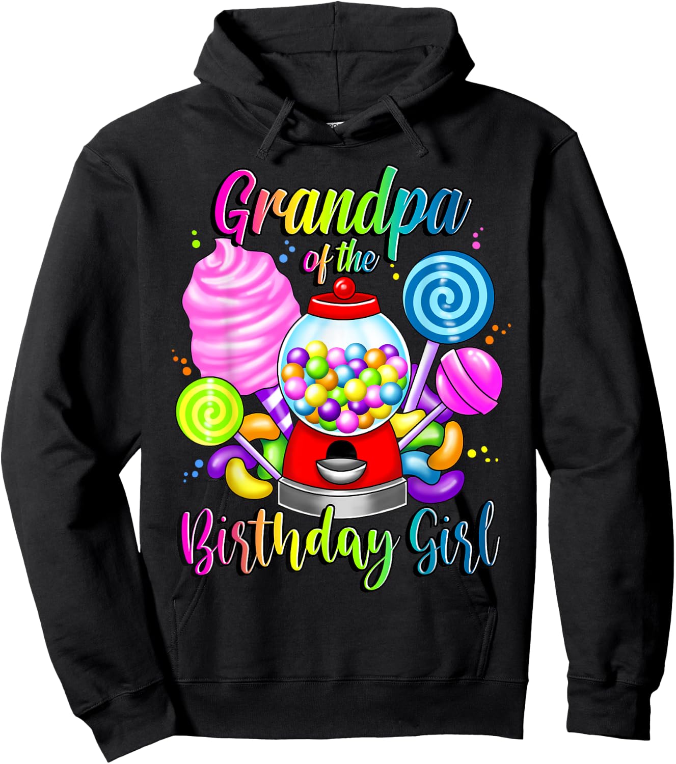 Candy Machine Grandpa of the Birthday Girl Sweet Matching Hoodie - Hoodie | Black