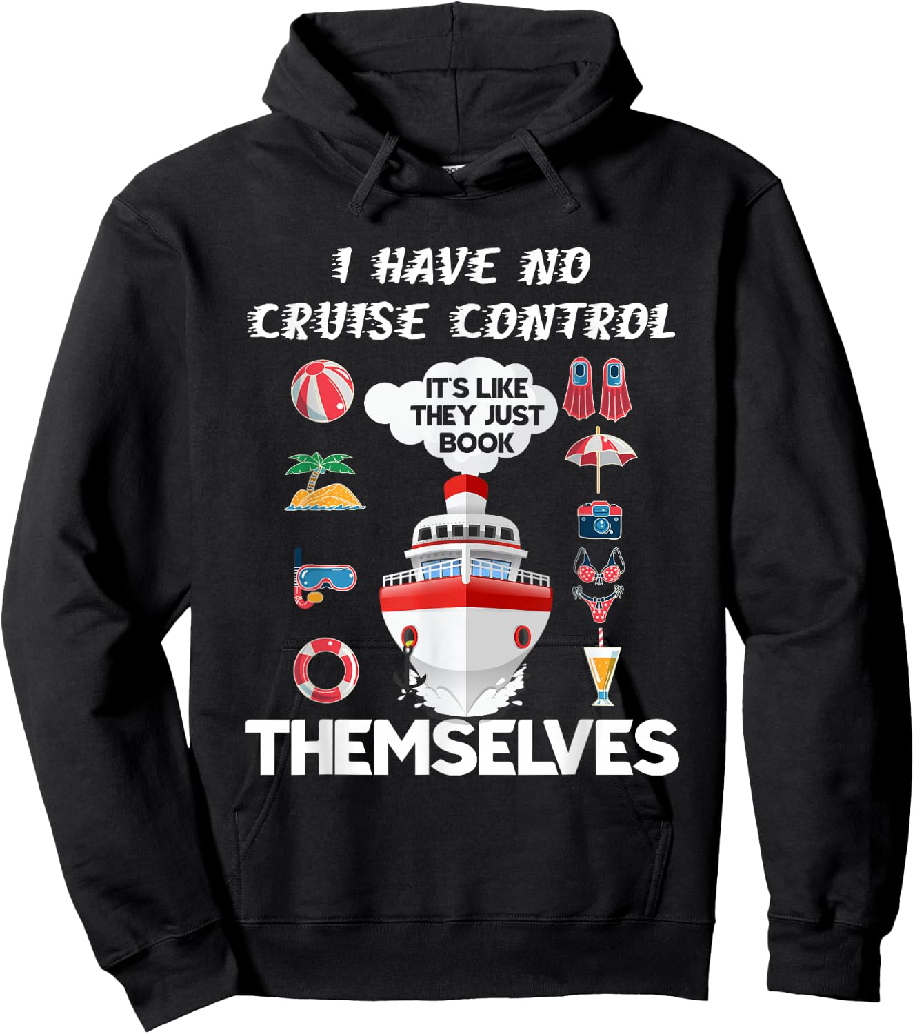 I Have No Cruise-Control It's Like They Just Book - -Adults, Black, Small, Short Sleeve Hoodie - Hoodie | Black
