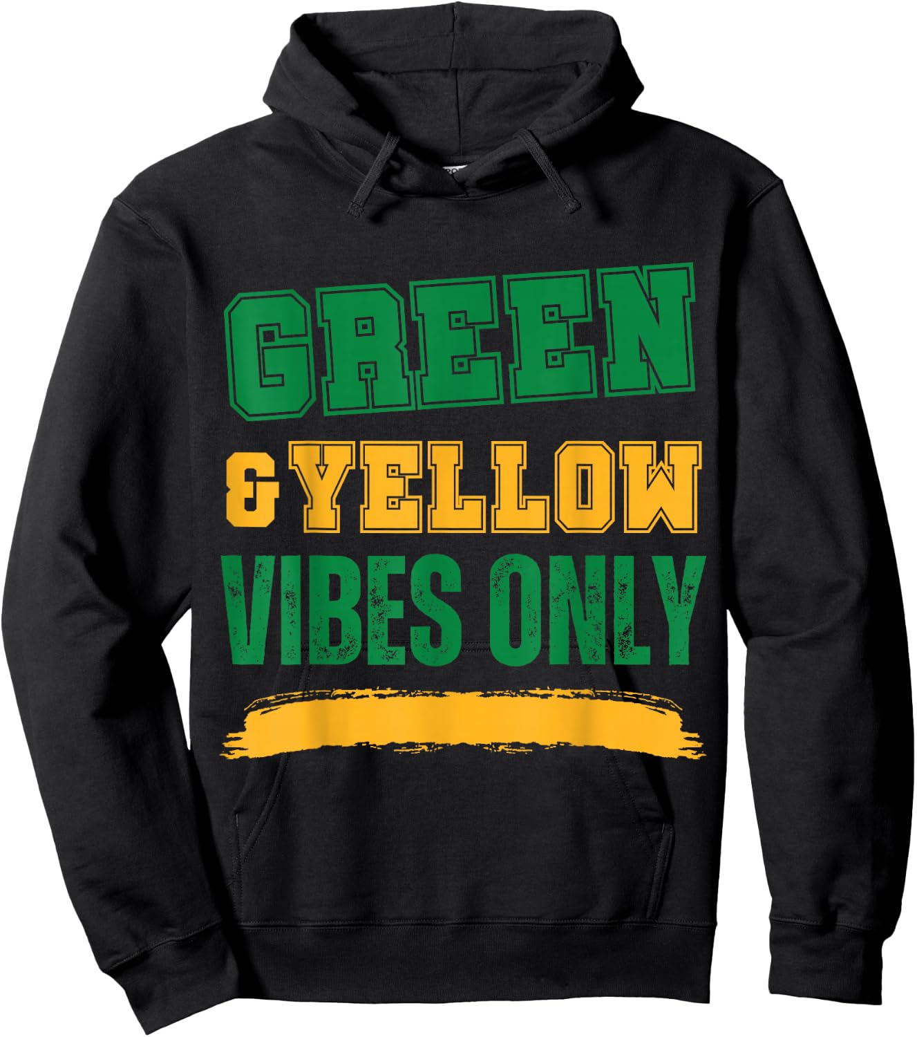 Green and Yellow Game Day Hoodie - Hoodie | Black