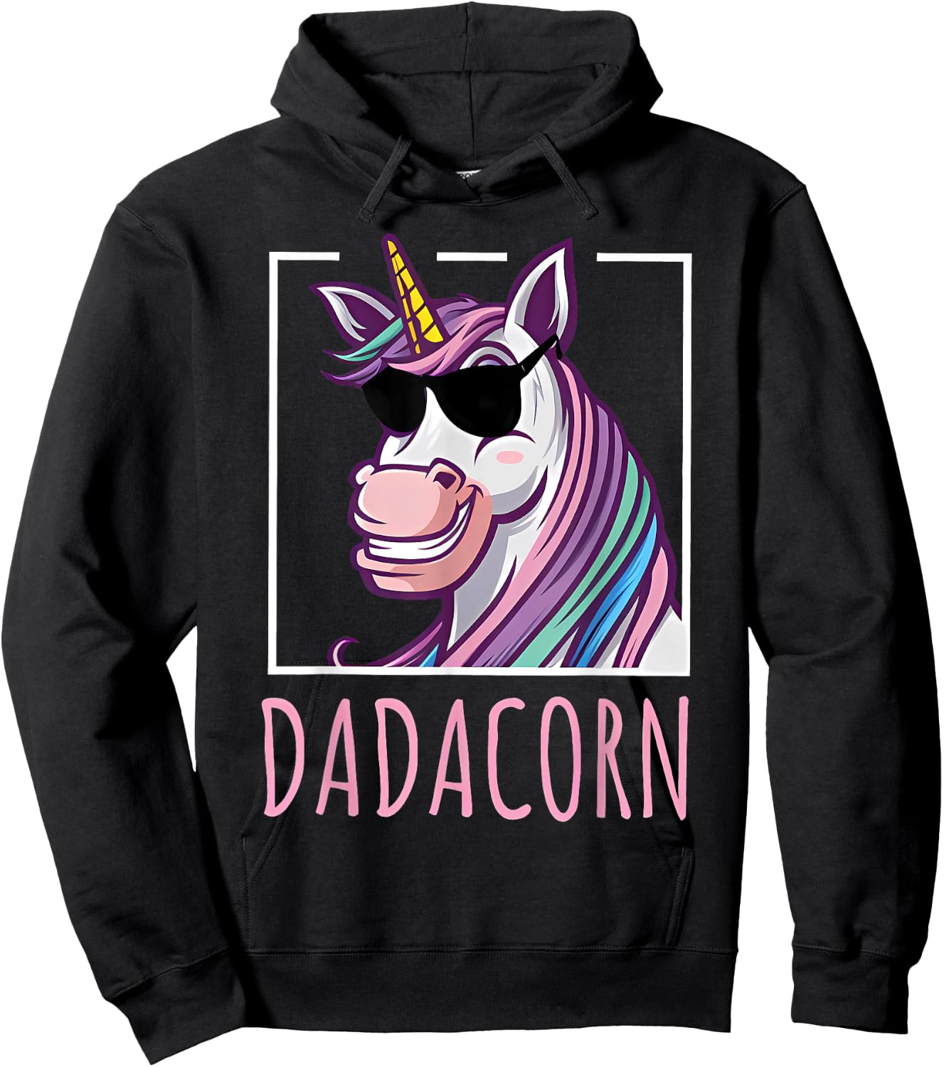 Fathers Day Gift Unicorn Dad Shirt Funny Dadacorn Men Hoodie - Hoodie | Black