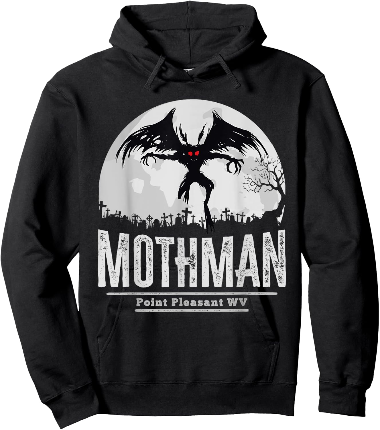 Mothman Cryptid Point Pleasant cryptozoology Halloween Hoodie - Hoodie | Black