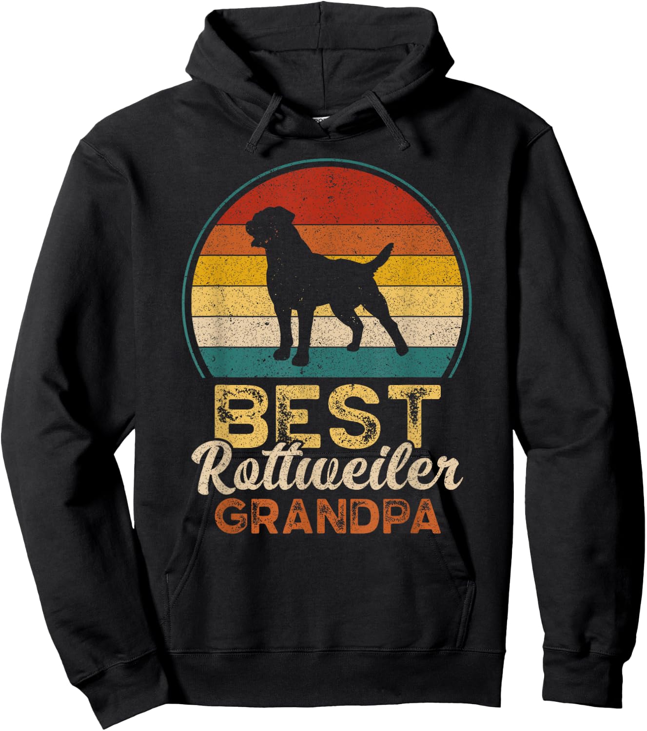 Best Rottweiler Grandpa, Father's Day, Grandfather Hoodie - Hoodie | Black