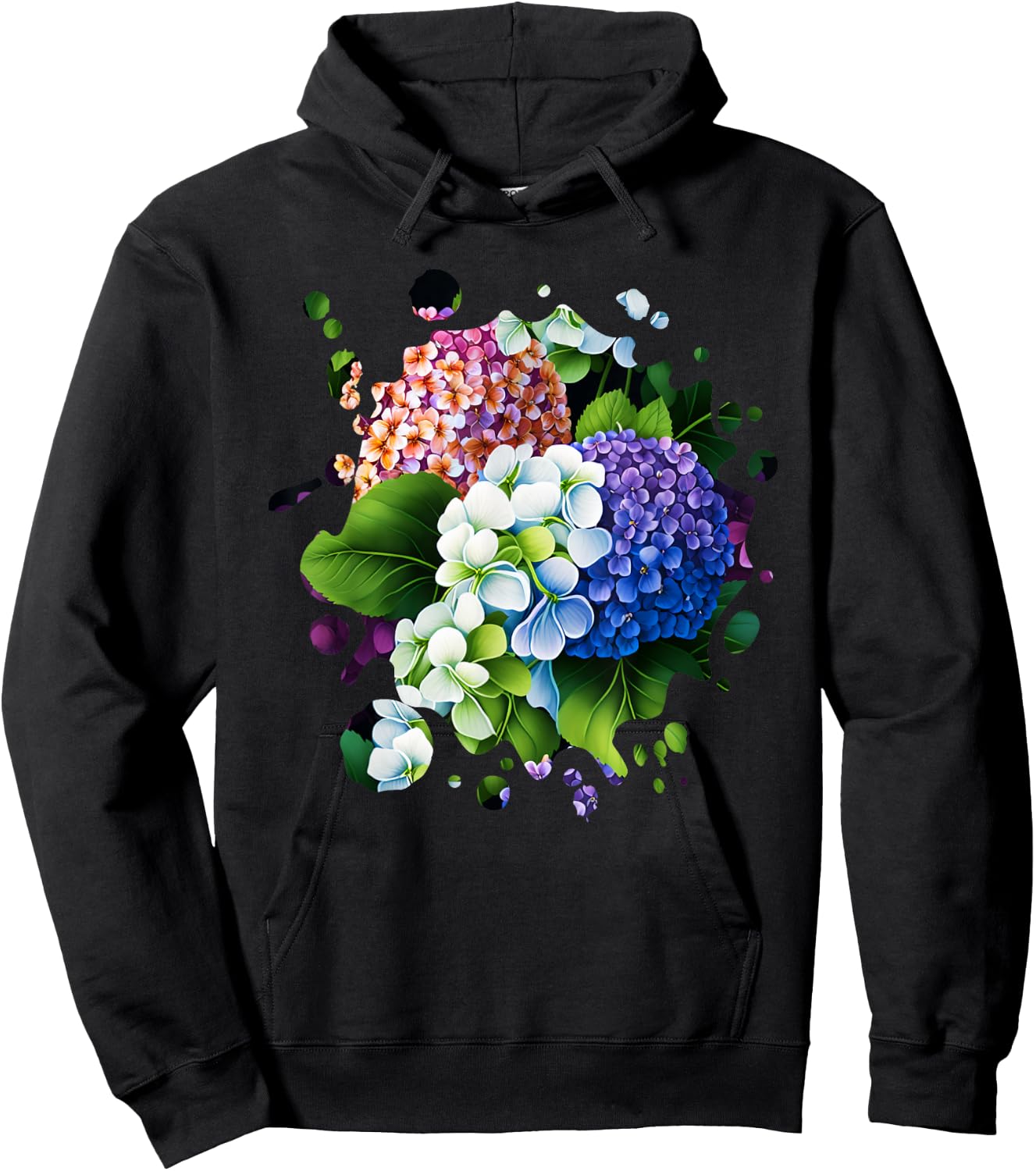 Vintage Hydrangea Inspired Flower Plant Lover gardening Hoodie - Hoodie | Black