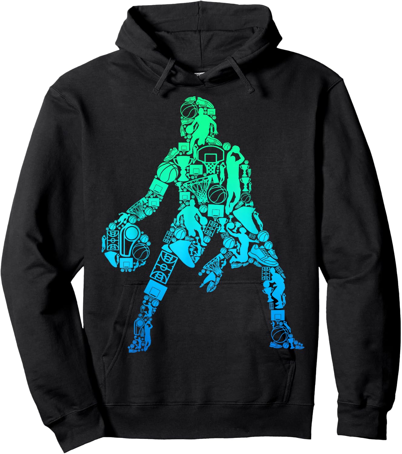 Basketball Boys Kids Men Hoodie - Hoodie | Black