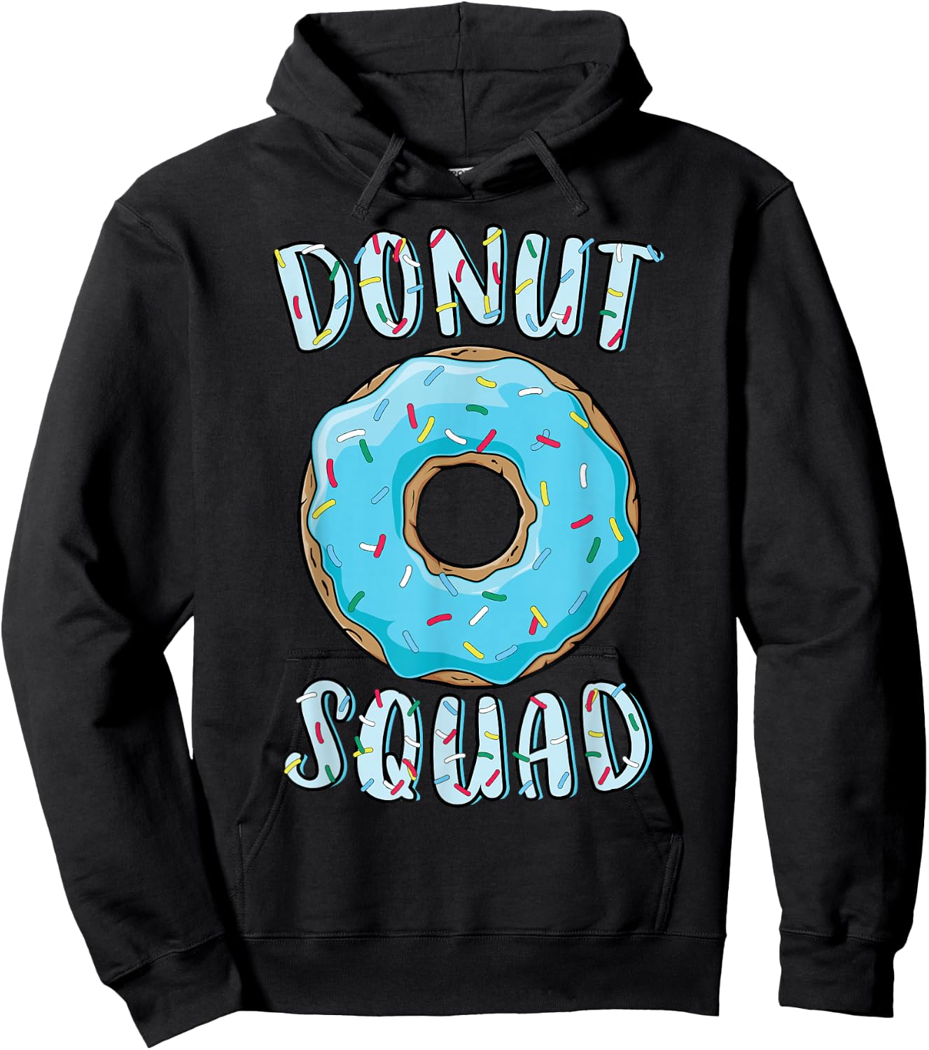 Doughnut Squad Matching Doughnut Party Blue Doughnut Sprinkles Hoodie - Hoodie | Black