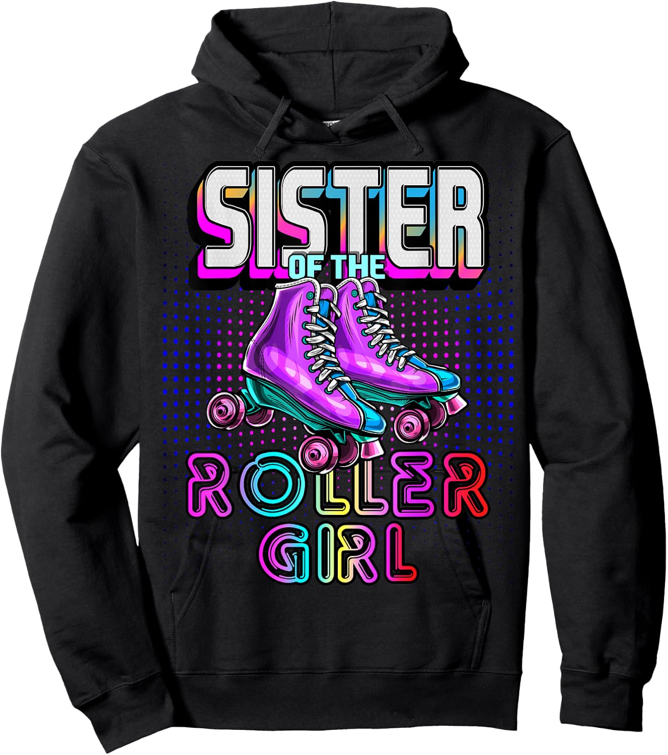 Sister Roller Girl Roller Skating Birthday Matching Family Hoodie - Hoodie | Black