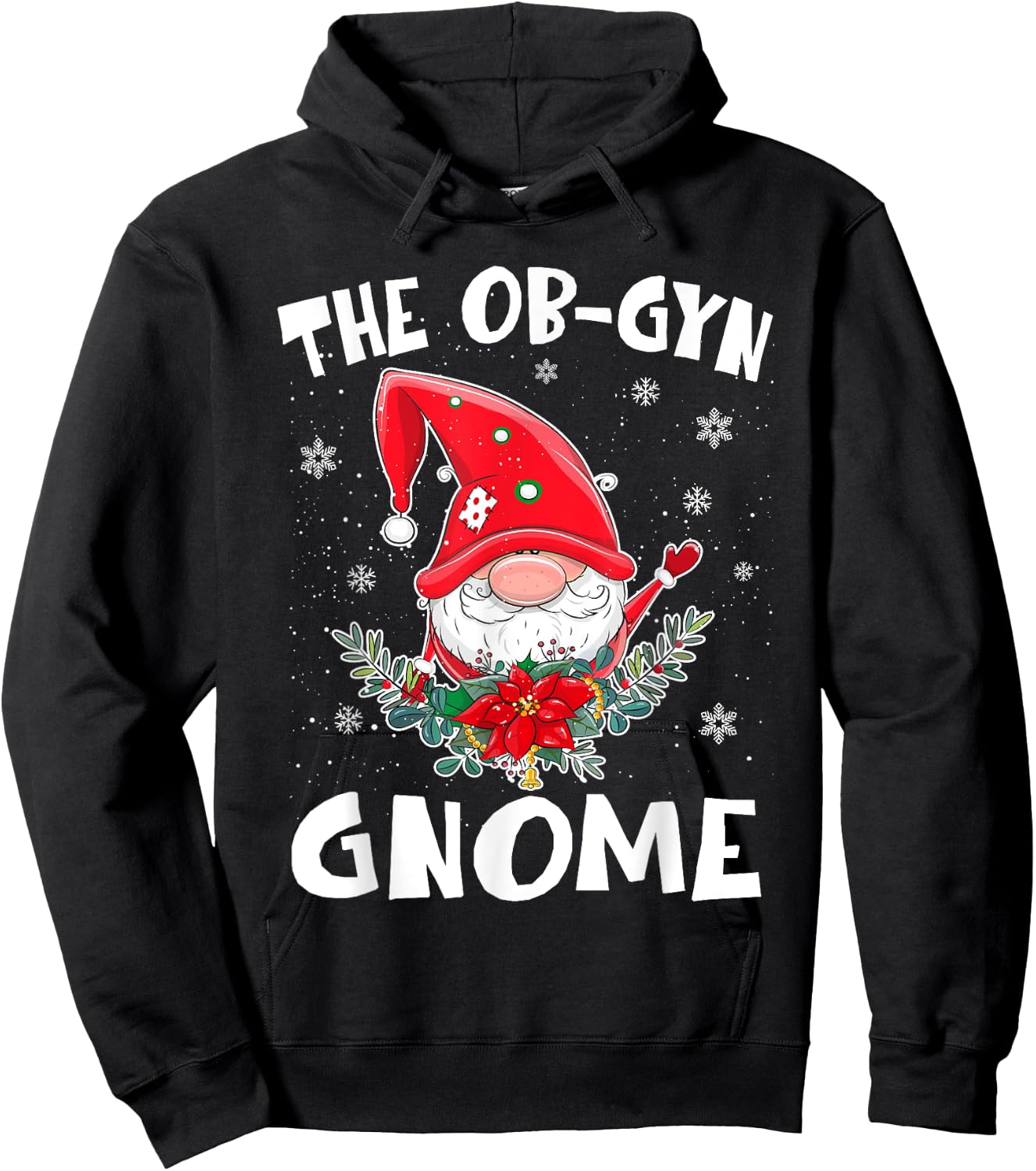 The OB-Gyn Gnome Christmas Matching OBGYN Nurse Hoodie - Hoodie | Black