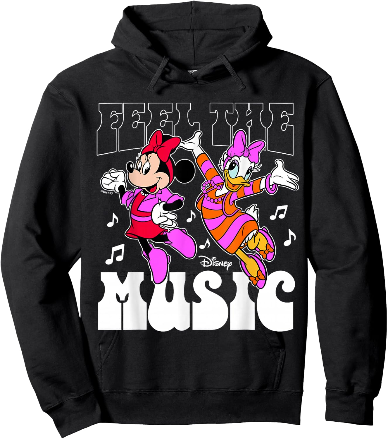 Minnie Mouse Daisy Duck - Feel The Music Hoodie - Hoodie | Black