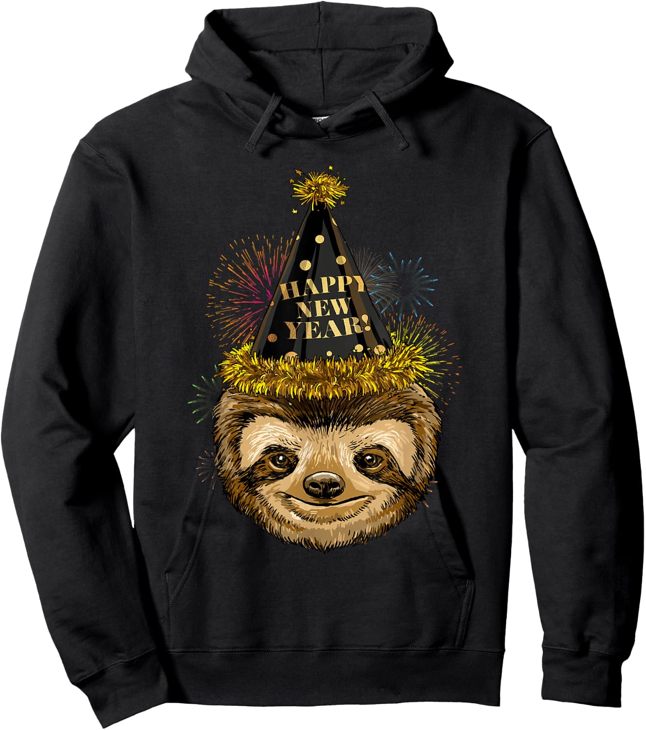 New Year Sloth New Year's Eve Party Countdown Sloth Lover Hoodie - Hoodie | Black