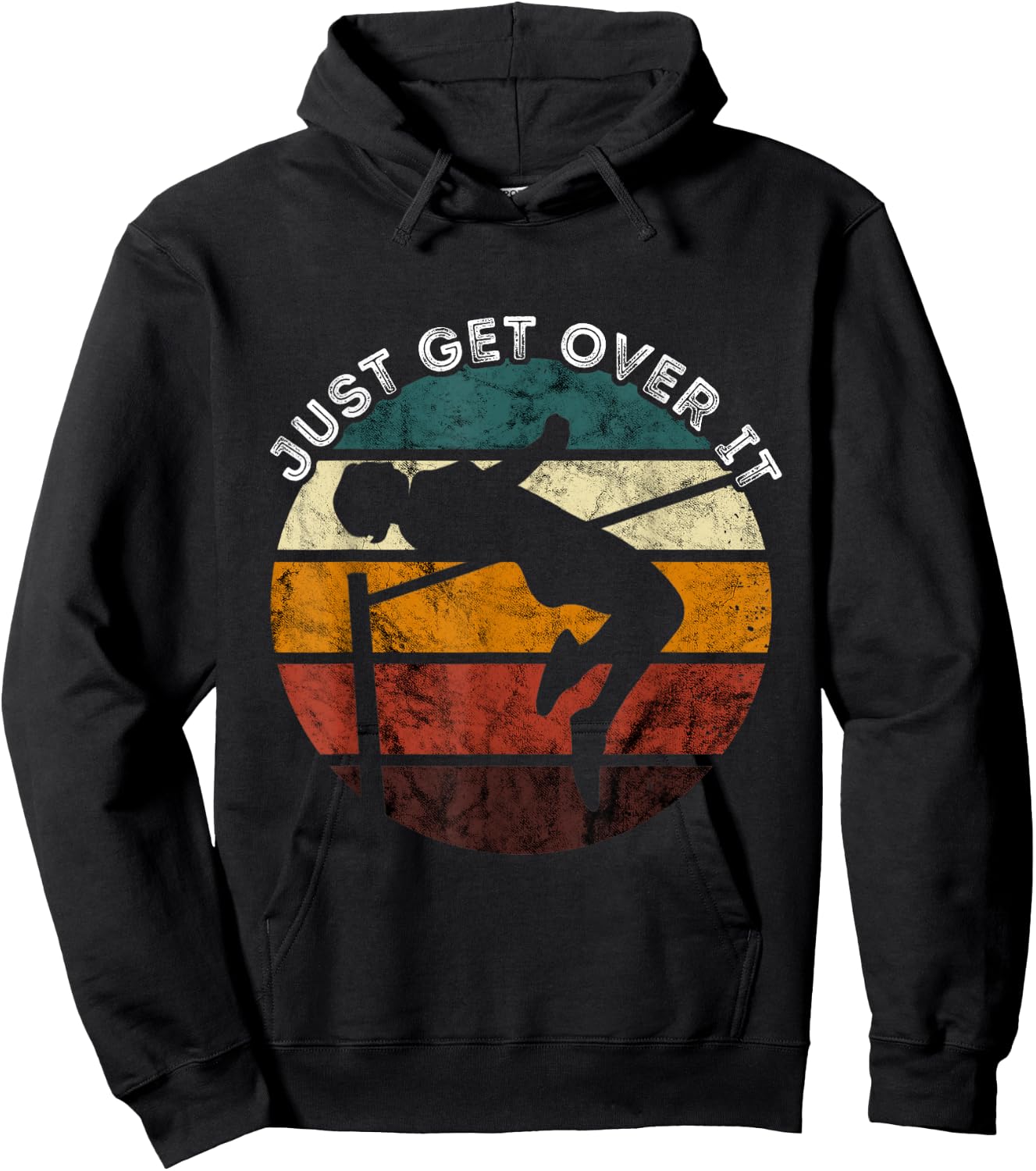 Pole Vault Retro Just Get Over Pole Vaulting High Jump Hoodie - Hoodie | Black