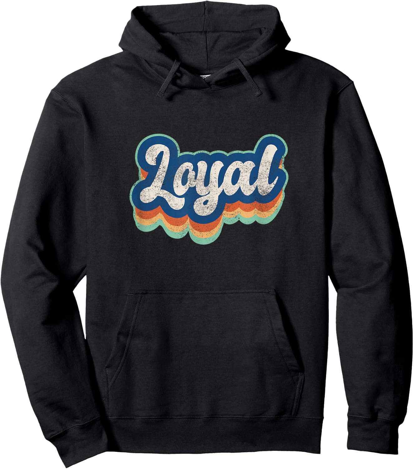 Loyal First Name Boy Vintage Style 70s 80s Personalized Hoodie - Hoodie | Black