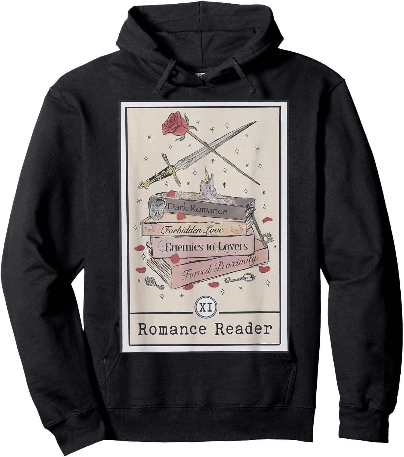Dark Romance Reader Tarot Card Bookish Smut Reader Smutty Hoodie - Hoodie | Black