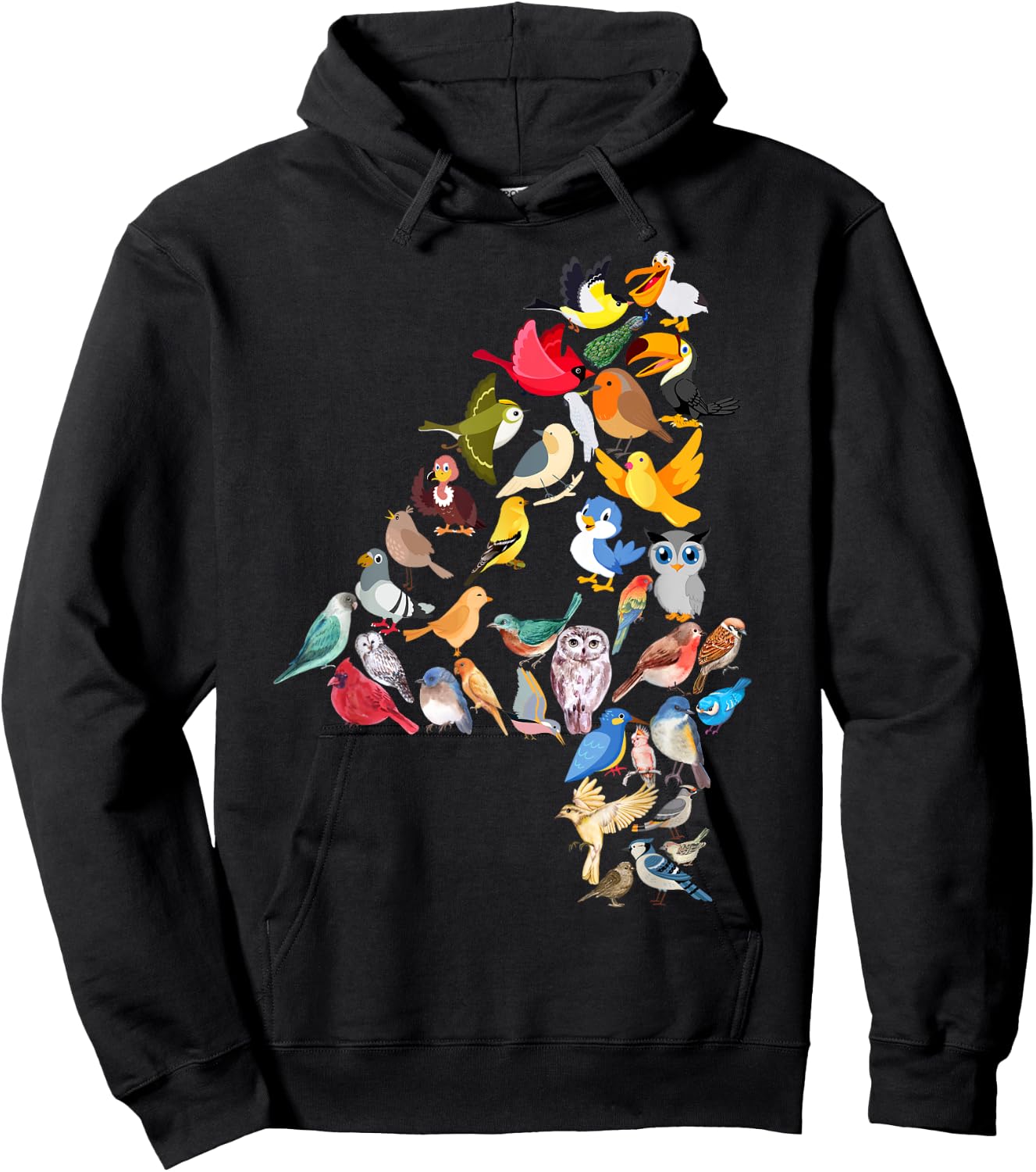 Kids 4th Birthday Birds Themed 4 Year Old Boys Bird Lover Hoodie - Hoodie | Black