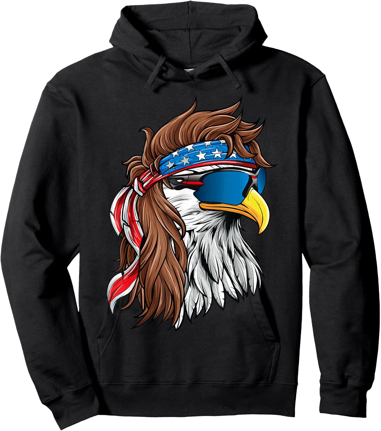 Patriotic Eagle Shirt 4th of July USA American Flag Hoodie - Hoodie | Black