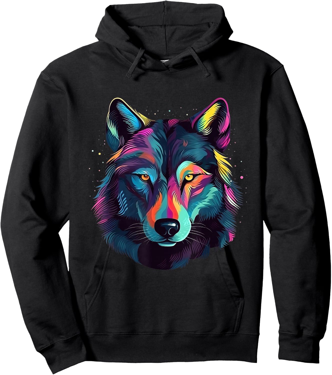 Wolf Pop Art Colorful Art Wolf Lover Hoodie - Hoodie | Black