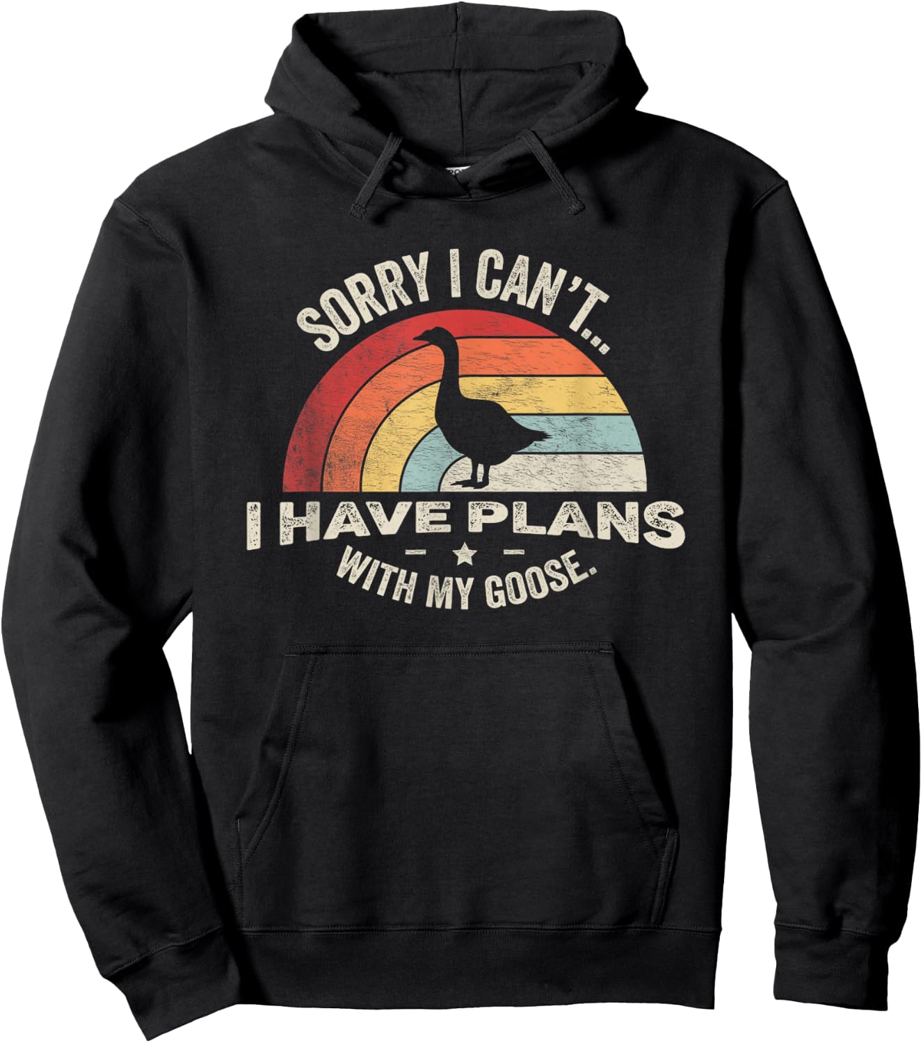 Funny Goose Outfit Geese Poultry Vintage Retro Goose Sayings Hoodie - Hoodie | Black