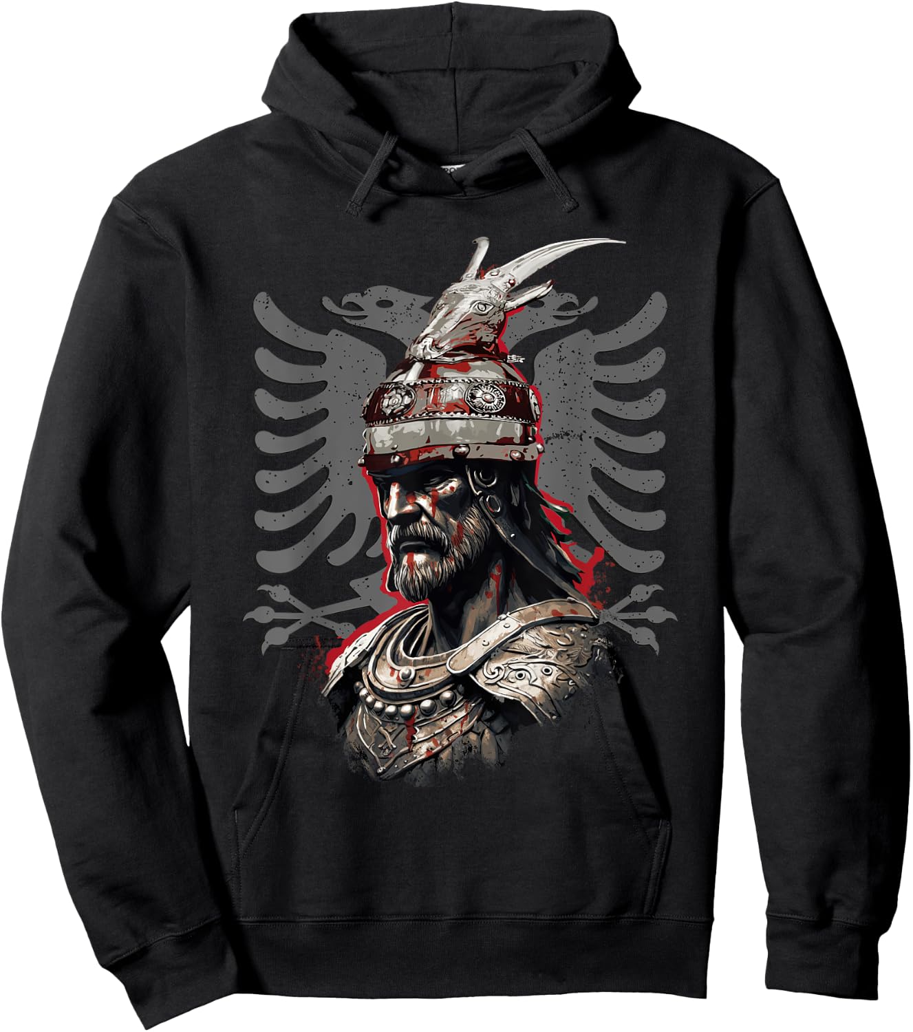 Skanderbeg Albanian National Hero Eagle Kosovo Albanian Hoodie - Hoodie | Black