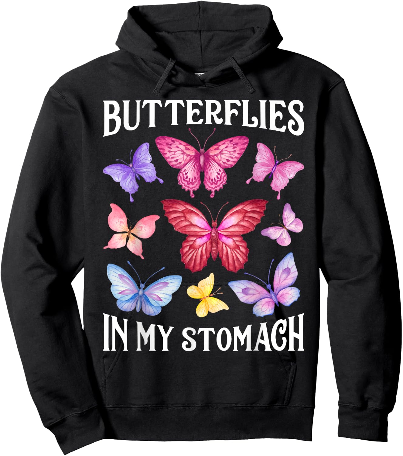 Butterflies In My Stomach Funny Butterfly Lovers Cute Insect Hoodie - Hoodie | Black