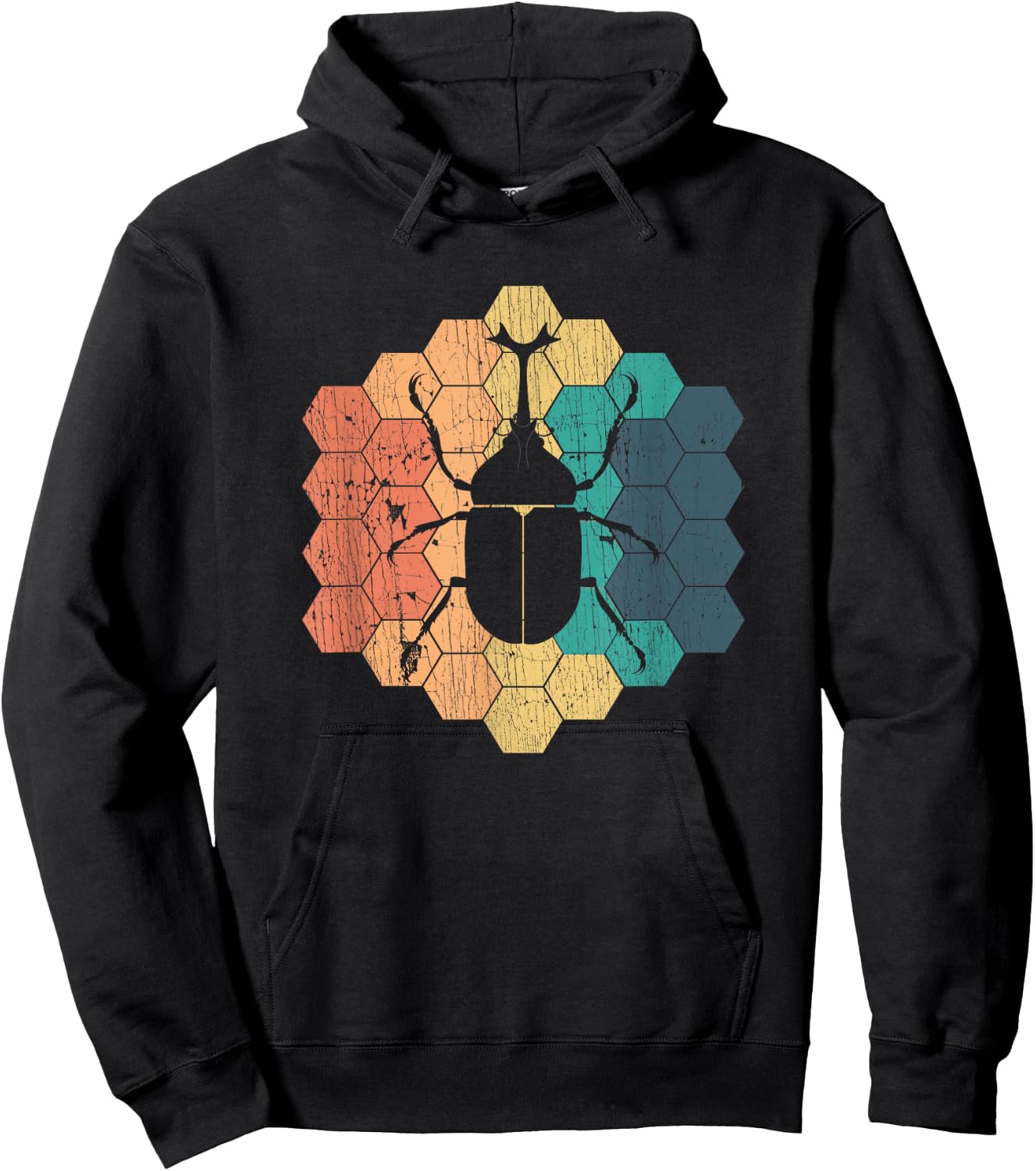 Vintage Japanese Rhinoceros Beetle Insects & Bugs Lovers Hoodie - Hoodie | Black