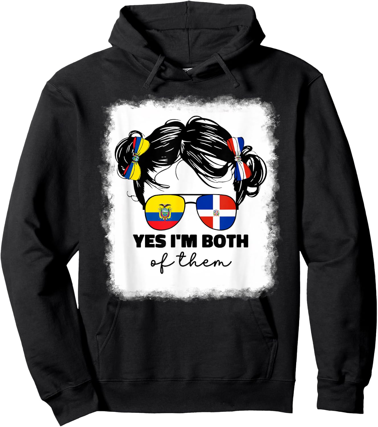 Half Dominican And Ecuadorian Ecuador Flag Kids Girl Girls Hoodie - Hoodie | Black