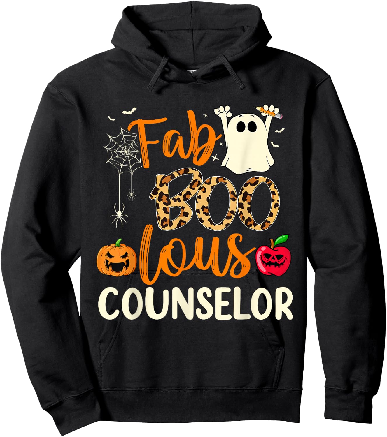 Fab Boo Lous Counselor Leopard Spooky Halloween Costume Hoodie - Hoodie | Black
