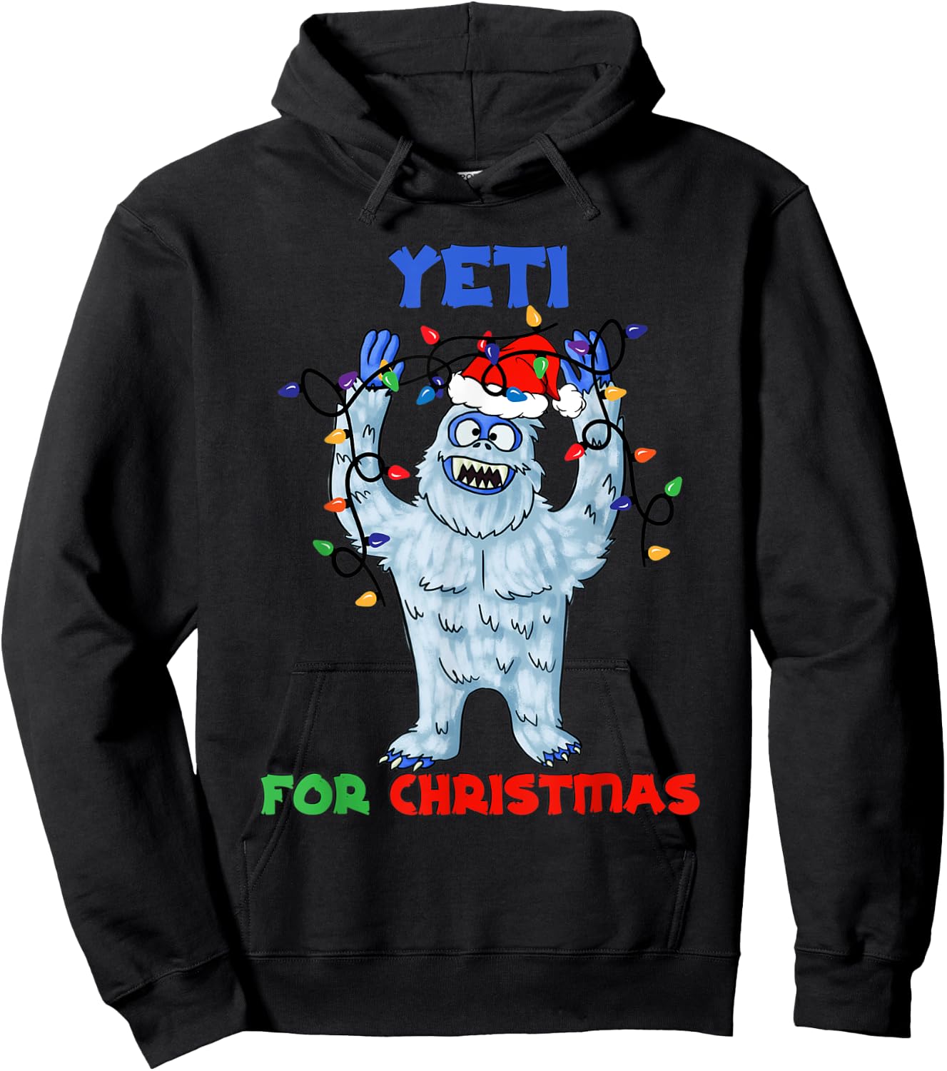 Abominable Snowman Yeti For Christmas Yeti Monster Holiday Hoodie - Hoodie | Black