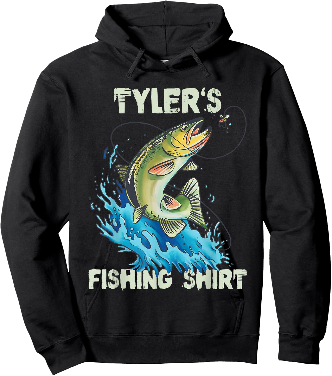 Tyler's Fishing Shirt - Personalized Fishing Hoodie - Hoodie | Black