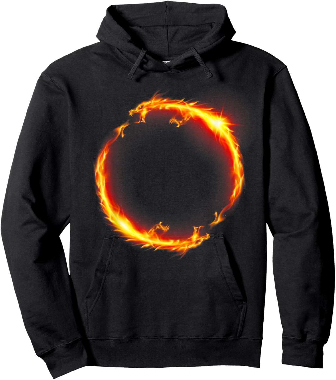 Dueling Dragons Fire Ring Hoodie - Hoodie | Black