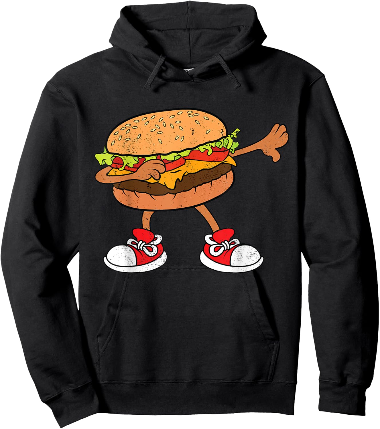 Funny Hamburger Dab Art Kids Men Women Cheeseburger Lover Hoodie - Hoodie | Black
