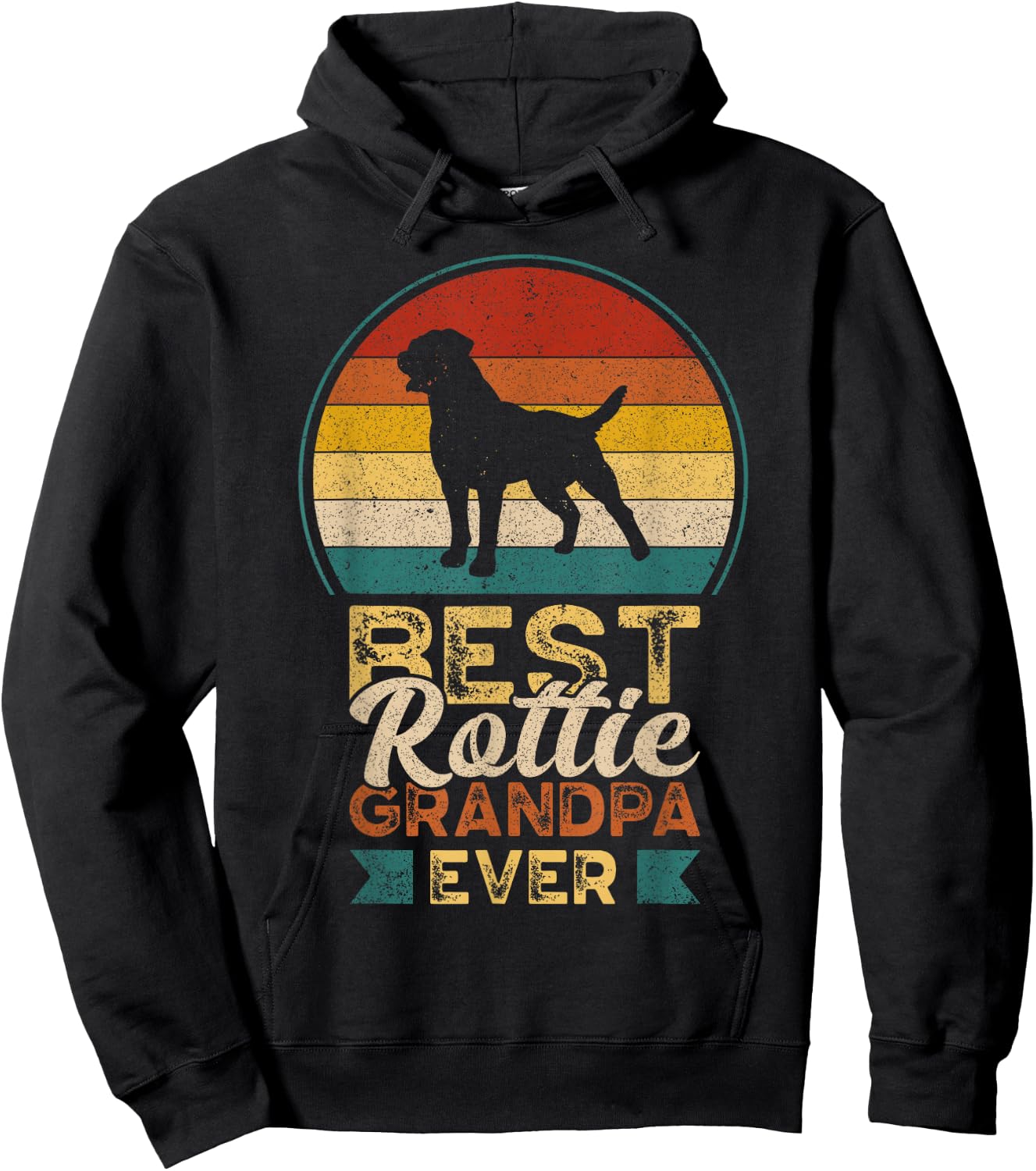 Best Rottie Grandpa Ever, Father's Day, Rottweiler Hoodie - Hoodie | Black