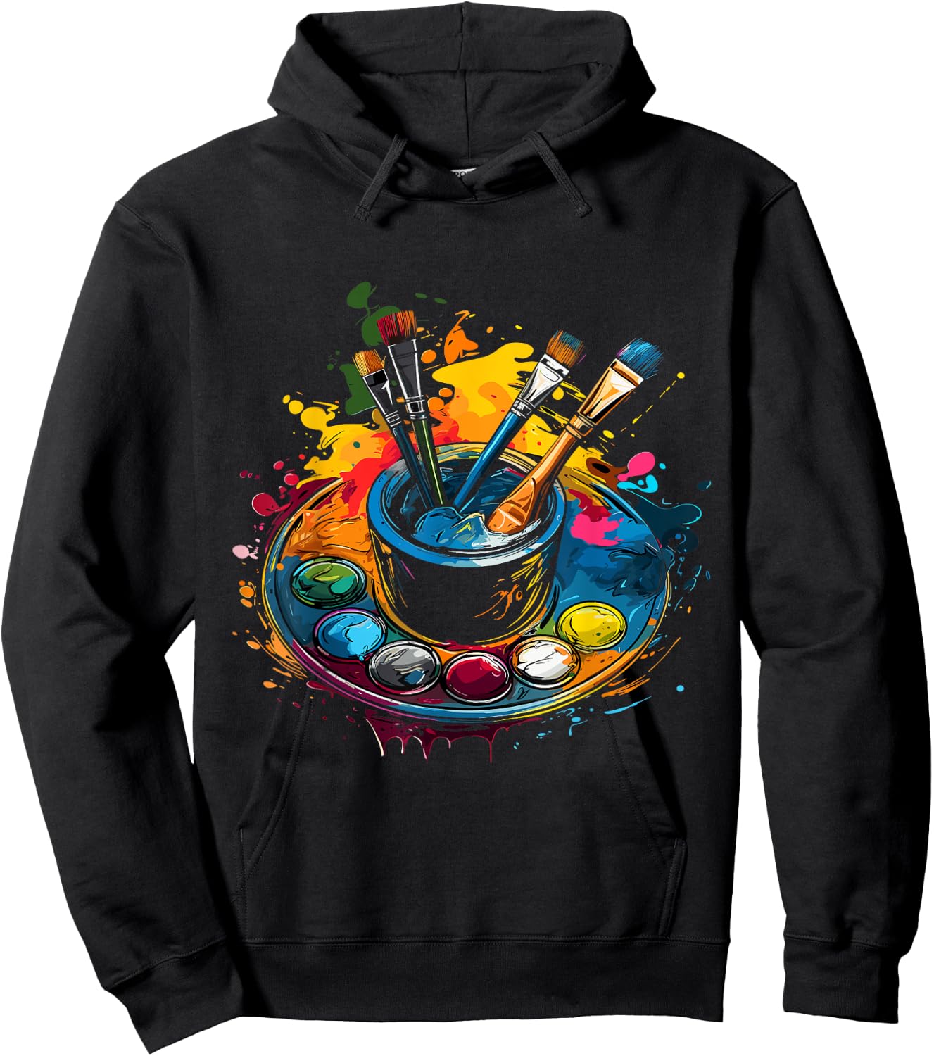Artist Paint Palette And Brushes Art Hoodie - Hoodie | Black