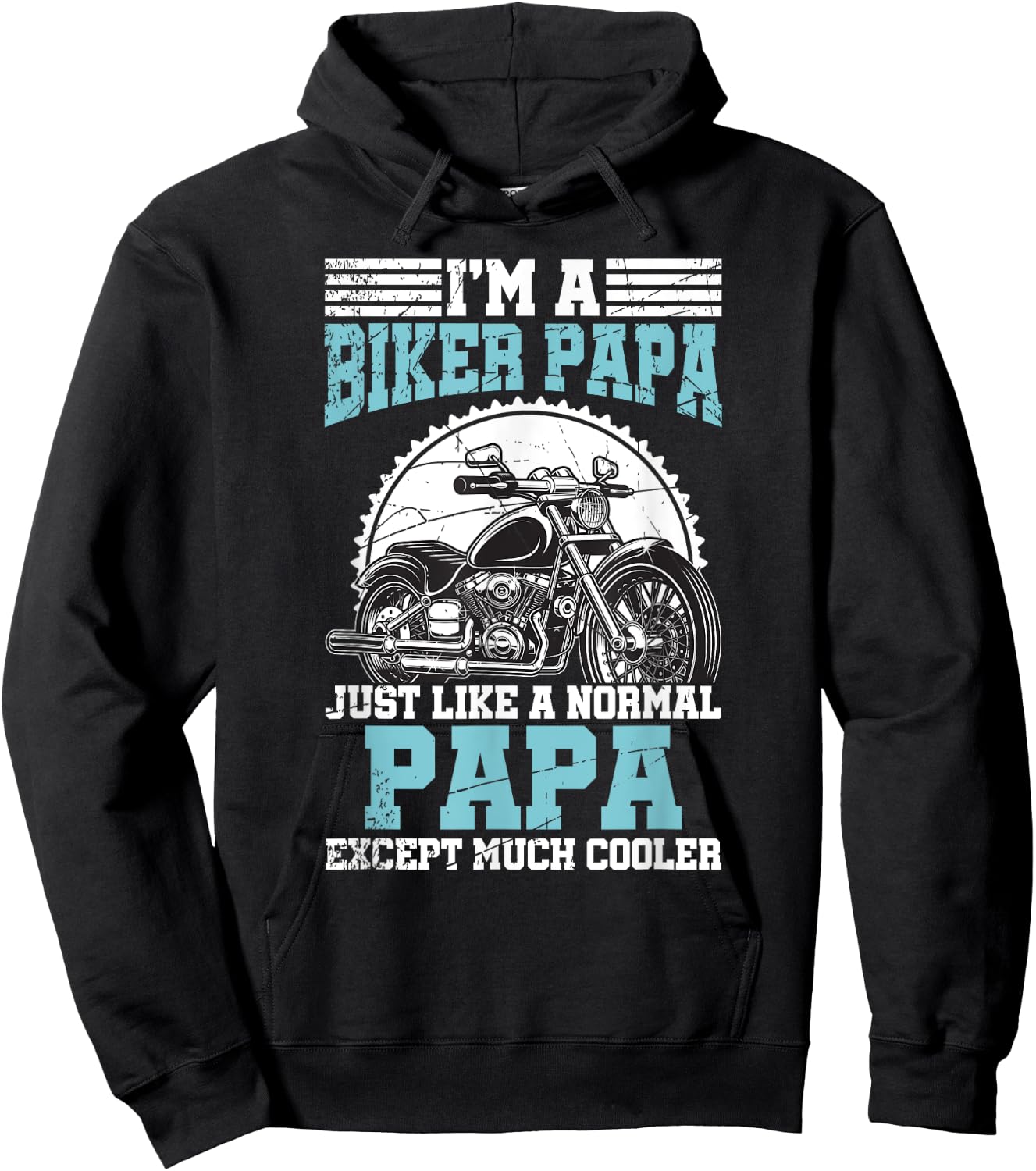 Funny Papa Motorcycle Biker Retirement Gift Retired Biker Hoodie - Hoodie | Black