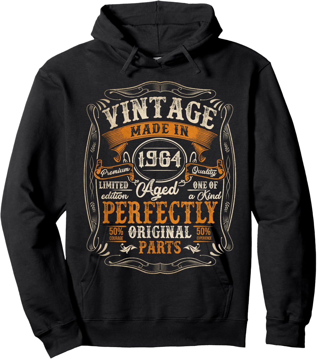 60 Years Old Gift Vintage Made In 1964 60th Birthday Men Hoodie - Hoodie | Black