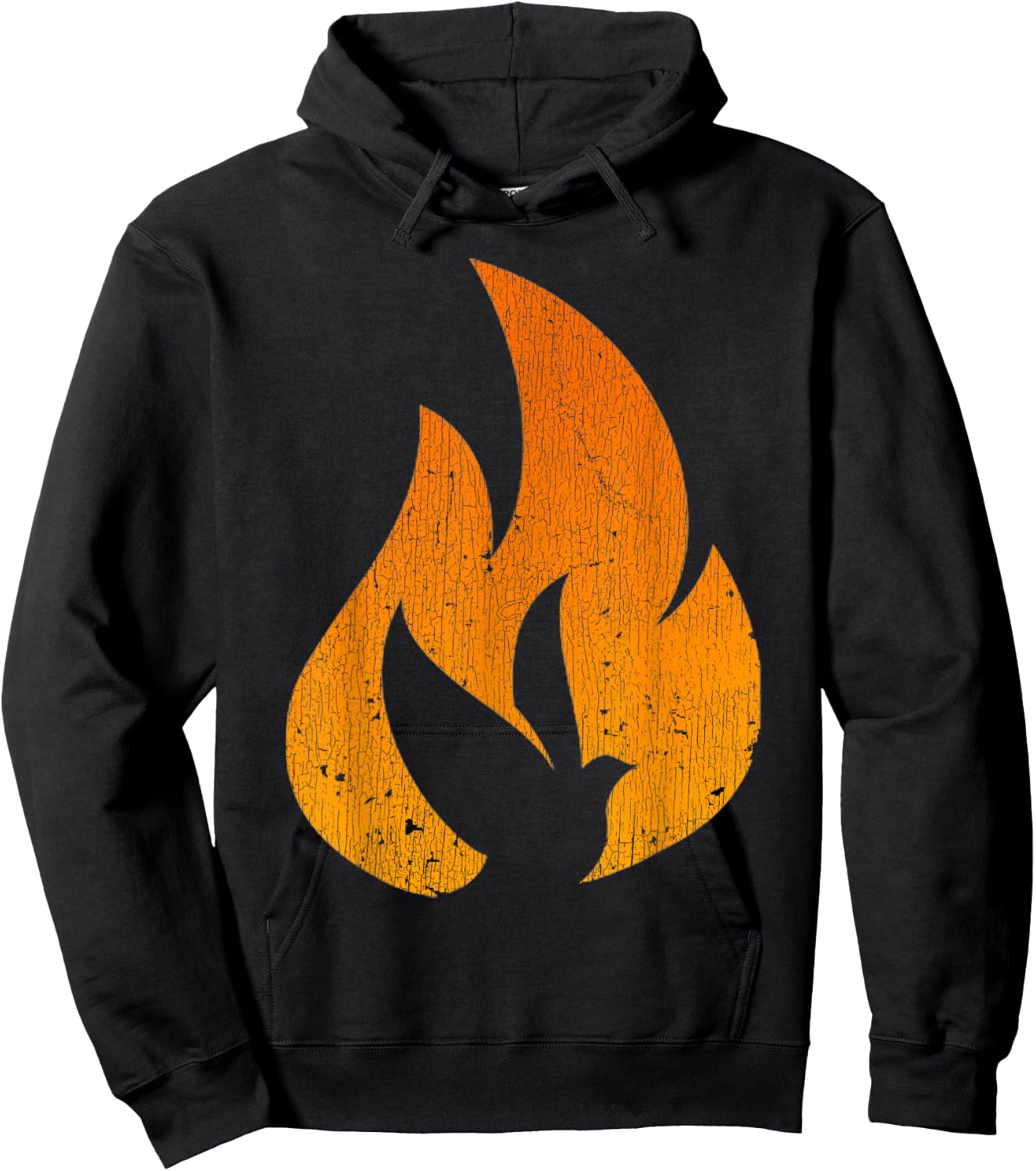 Vintage Silhouette Dove Flame Fire Pentecost Hoodie - Hoodie | Black