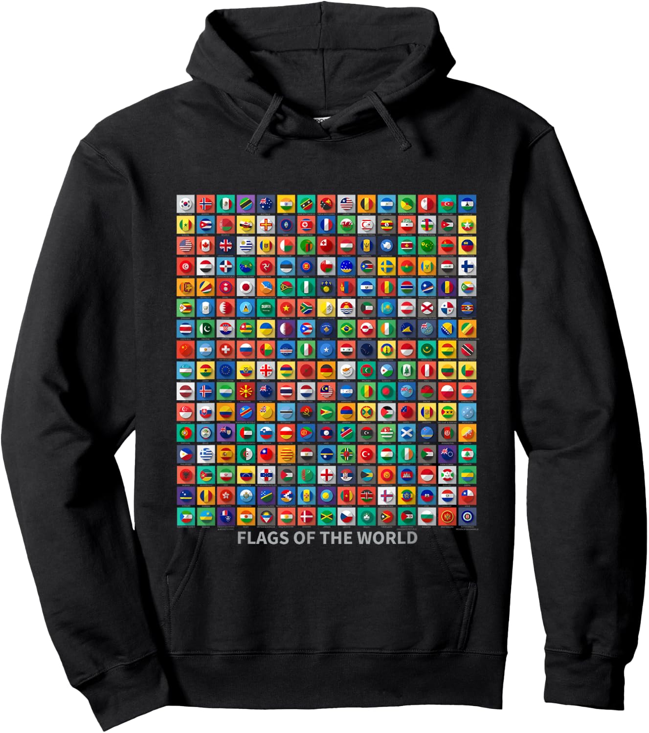 Flags of the Countries of the World Outfit Graphic Designs Hoodie - Hoodie | Black
