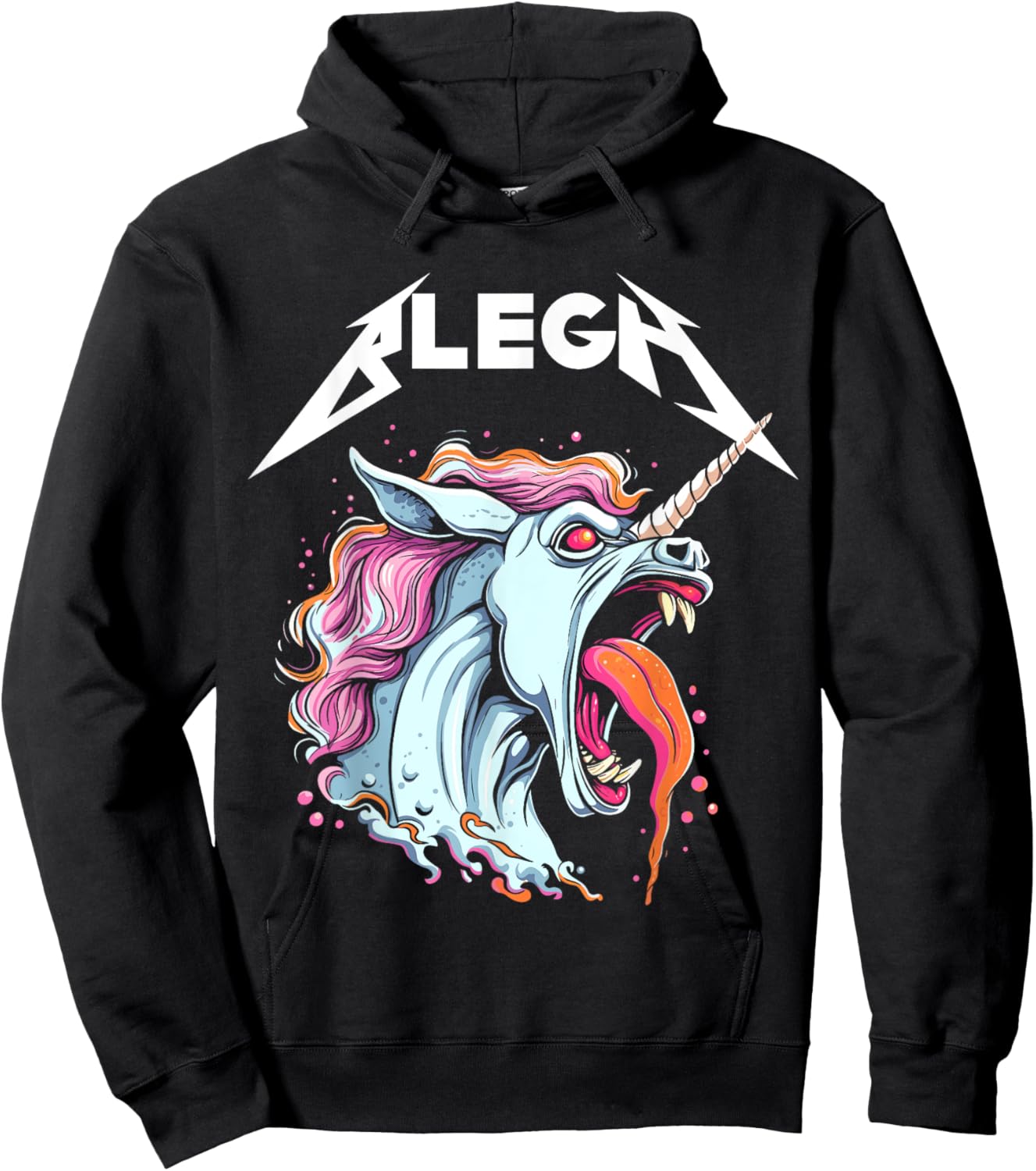 Live Laugh Blegh Bleghssed Heavy Metal Metalcore Unicorn Hoodie - Hoodie | Black