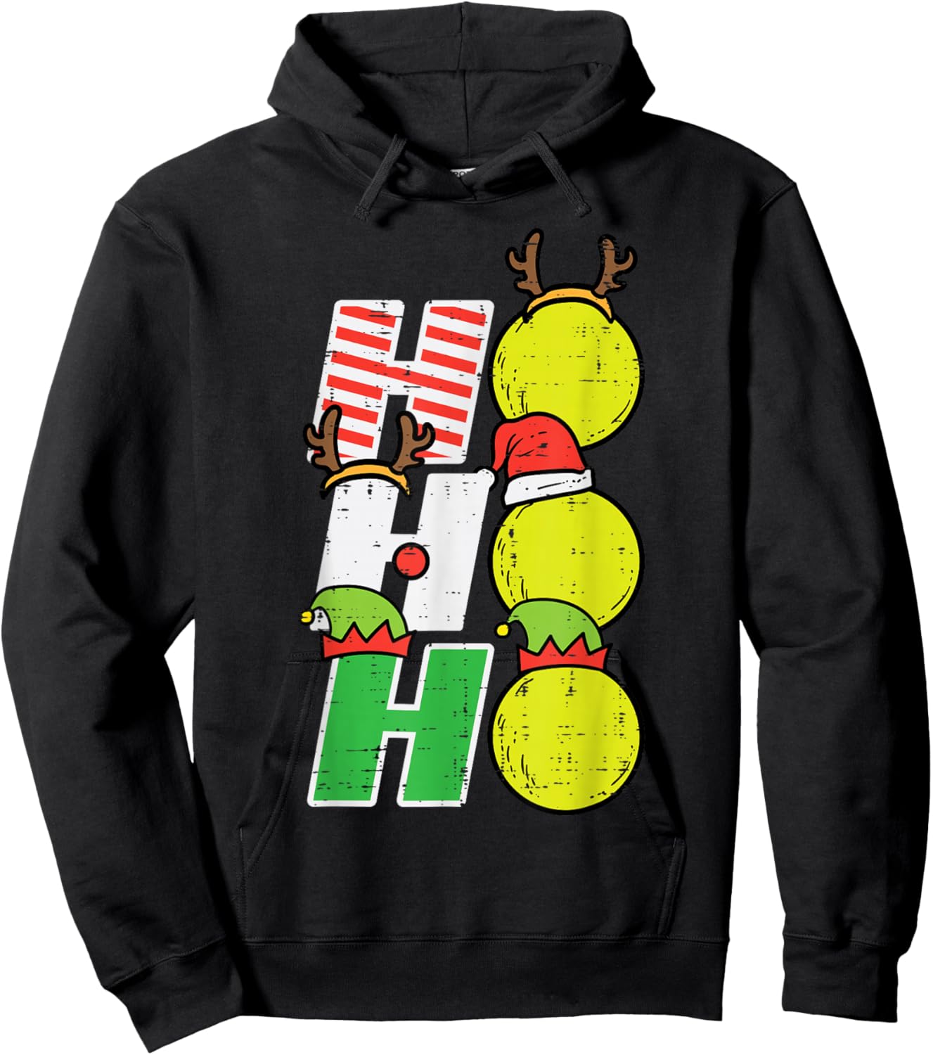 Christmas Lacrosse Ho Ho Ho Lax Xmas Sports Men Women Kids Hoodie - Hoodie | Black