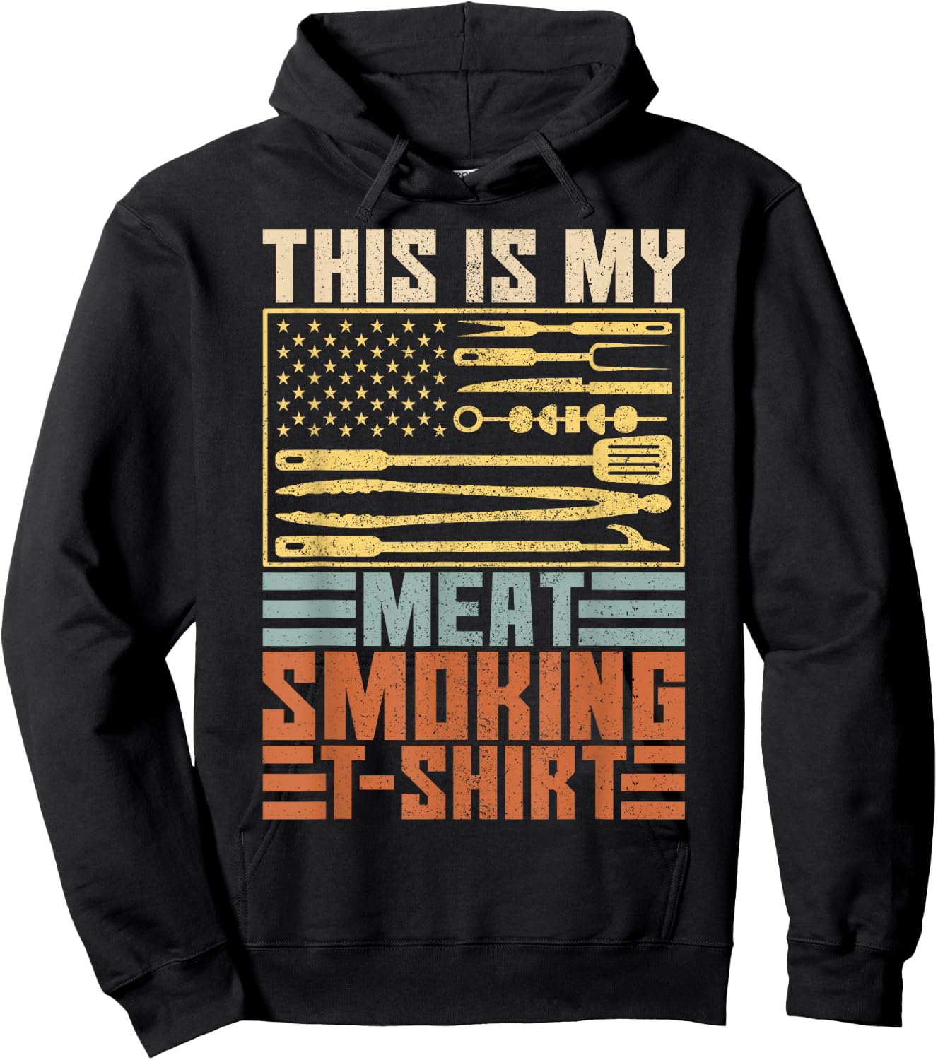 Vintage BBQ Smoker Grill Outfit This is My Meat Smoking Hoodie - Hoodie | Black