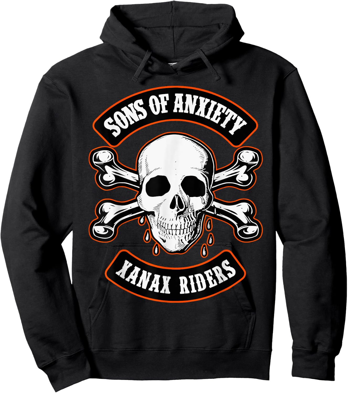 Sons Of Anxiety Xanax Riders Funny Skull Hoodie - Hoodie | Black