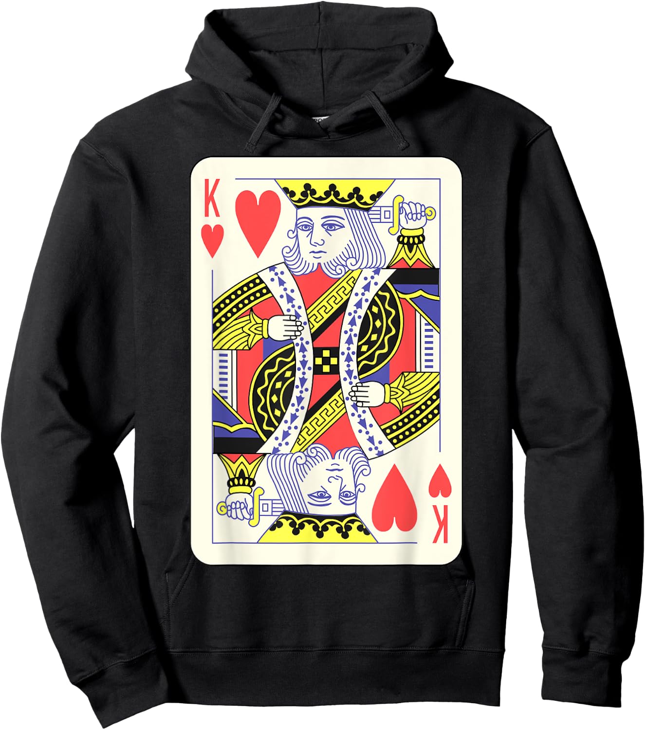 King of Hearts Playing Card | Couples Halloween Costume Hoodie - Hoodie | Black